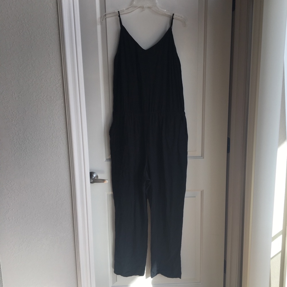LOFT Black Spaghetti Strap Jumpsuit
